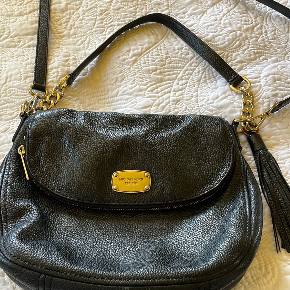 Michael Kors black purse  with crossbody cords